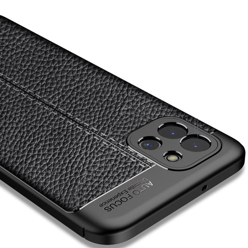 Deksel Til Samsung Galaxy A03 Dobbel Linje Litchi Leather Effect