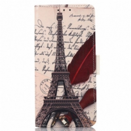 Folio Deksel Til Motorola Edge 20 Lite Poetens Eiffeltårn