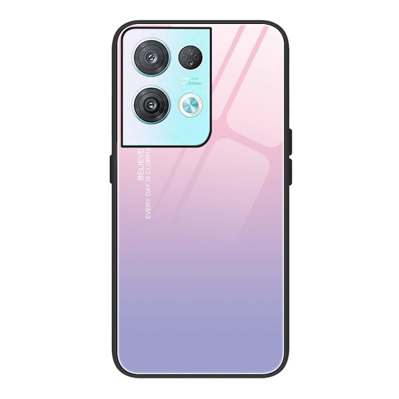 Deksel Til Oppo Reno 8 Gradient Herdet Glass