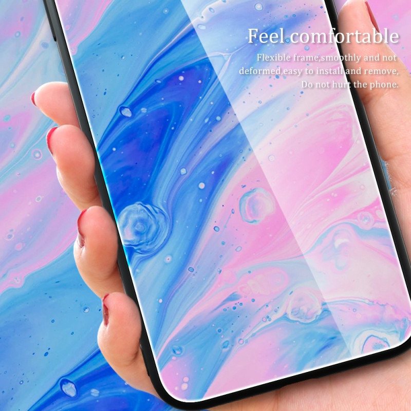 Deksel Til Oppo Reno 8 Marmorfarger Herdet Glass