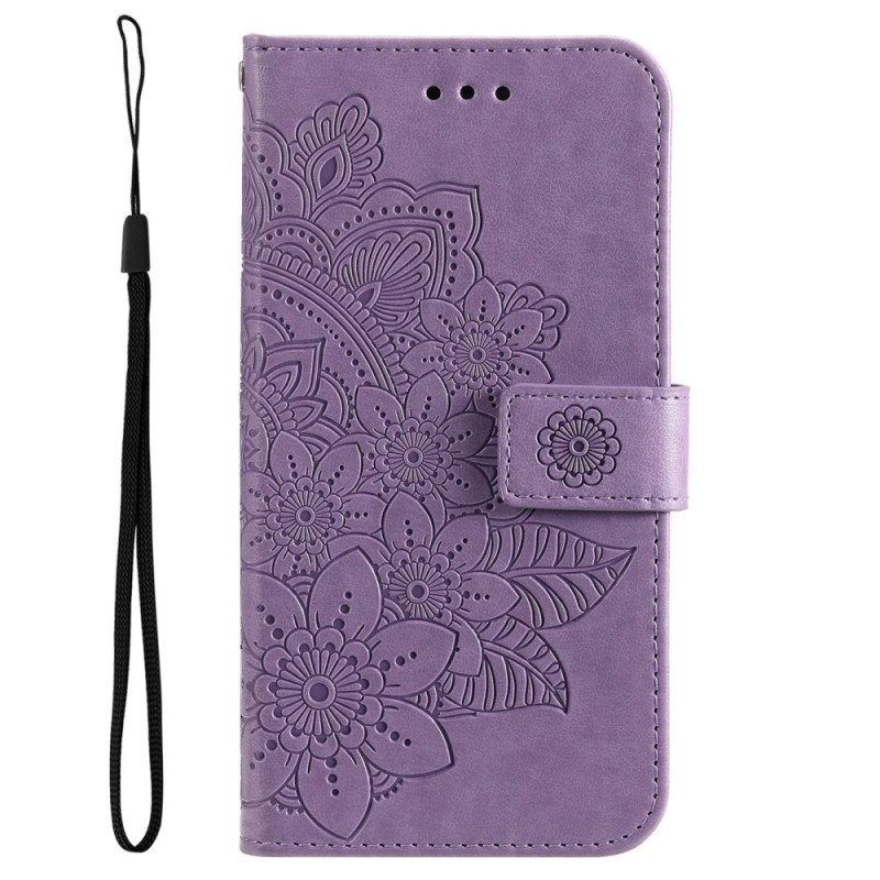 Lærdeksel Til Oppo Reno 8 Med Kjede Strappy Floral