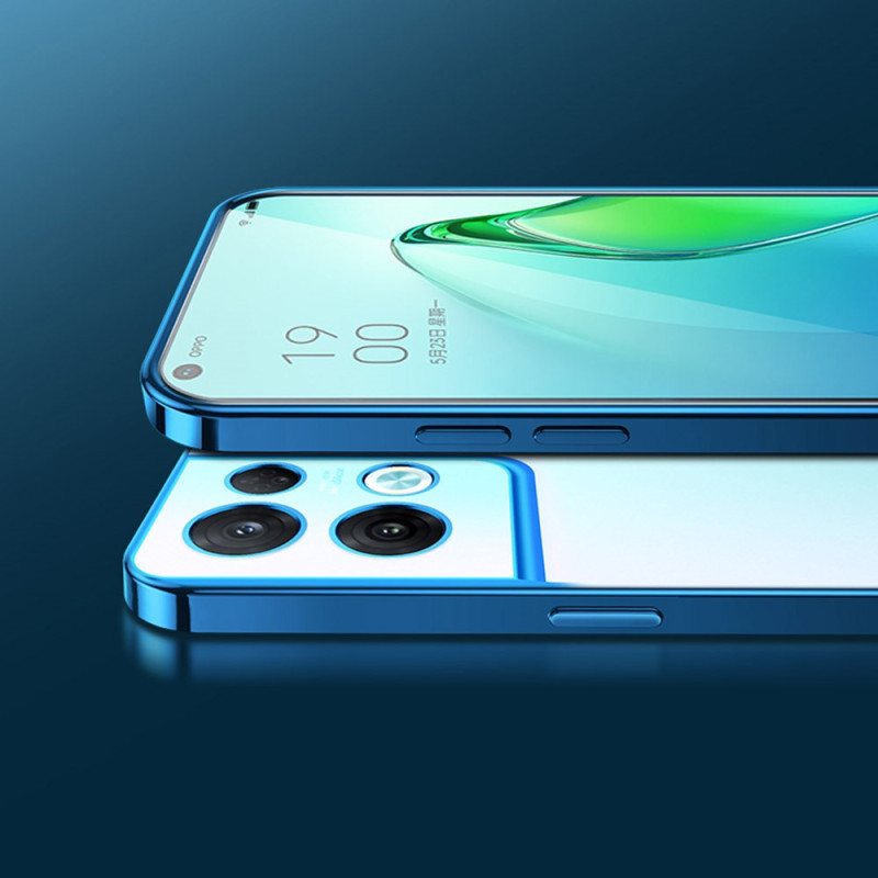 Mobildeksel Til Oppo Reno 8 Transparente Kanter I Metallstil Sulada