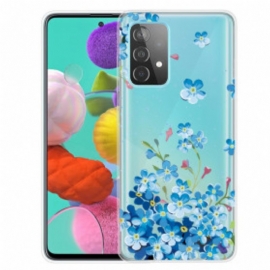 Deksel Til Samsung Galaxy A32 Blå Blomster