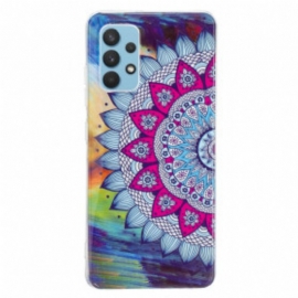 Deksel Til Samsung Galaxy A32 Fluorescerende Fargerik Mandala