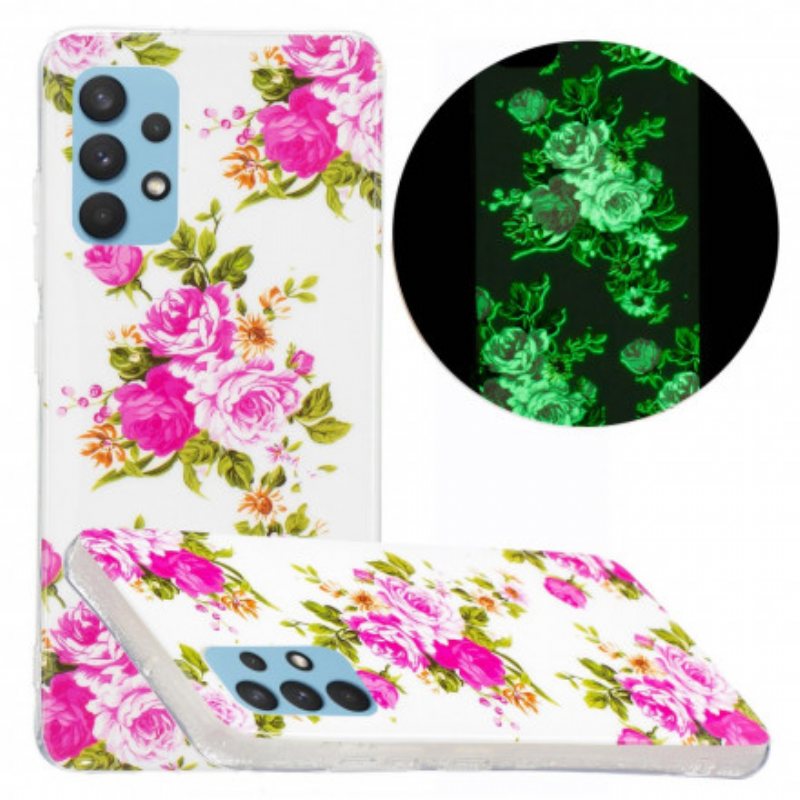 Deksel Til Samsung Galaxy A32 Fluorescerende Liberty-blomster