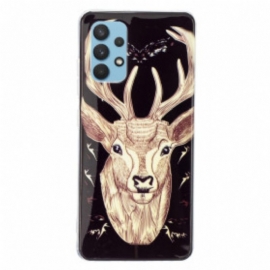 Deksel Til Samsung Galaxy A32 Fluorescerende Majestic Deer