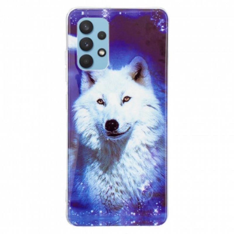 Deksel Til Samsung Galaxy A32 Fluorescerende Wolf-serien