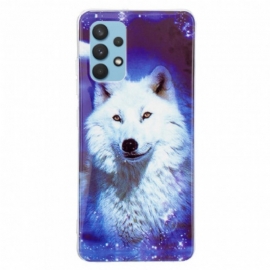 Deksel Til Samsung Galaxy A32 Fluorescerende Wolf-serien