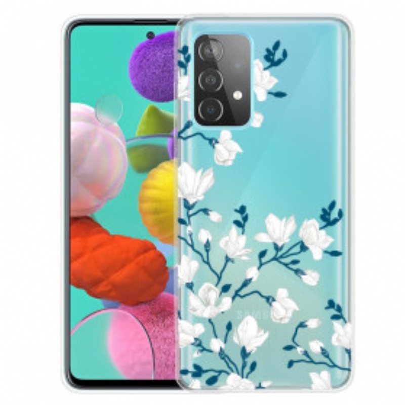 Deksel Til Samsung Galaxy A32 Hvite Blomster