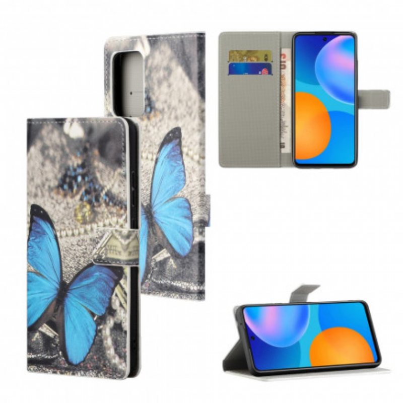 Folio Deksel Til Samsung Galaxy A32 Butterfly Prestige Blå