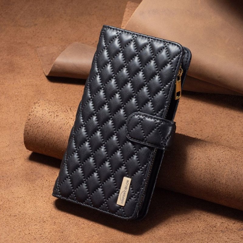 Lærdeksel Til Xiaomi 12 Lite Med Kjede Binfen Color Style Quilted Strappy