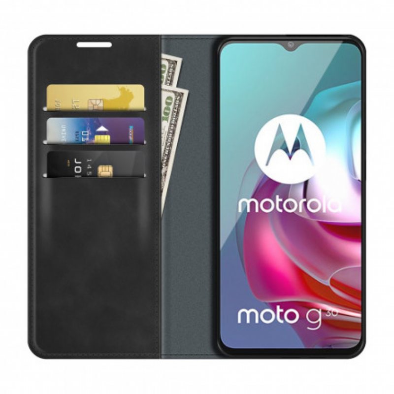 Beskyttelse Deksel Til Moto G30 / G10 Folio Deksel Silkemykt Skinneffekt