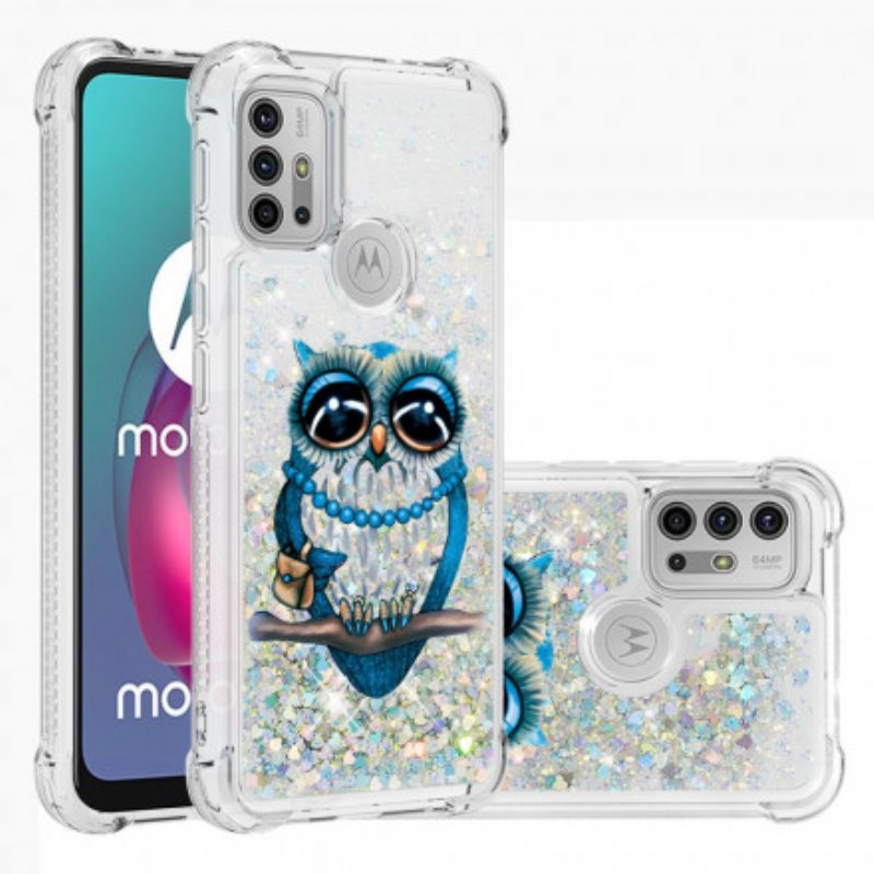 Deksel Til Moto G30 / G10 Miss Owl Paljetter