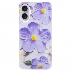 Deksel iPhone 16 Mobildeksel Lilla Blomster