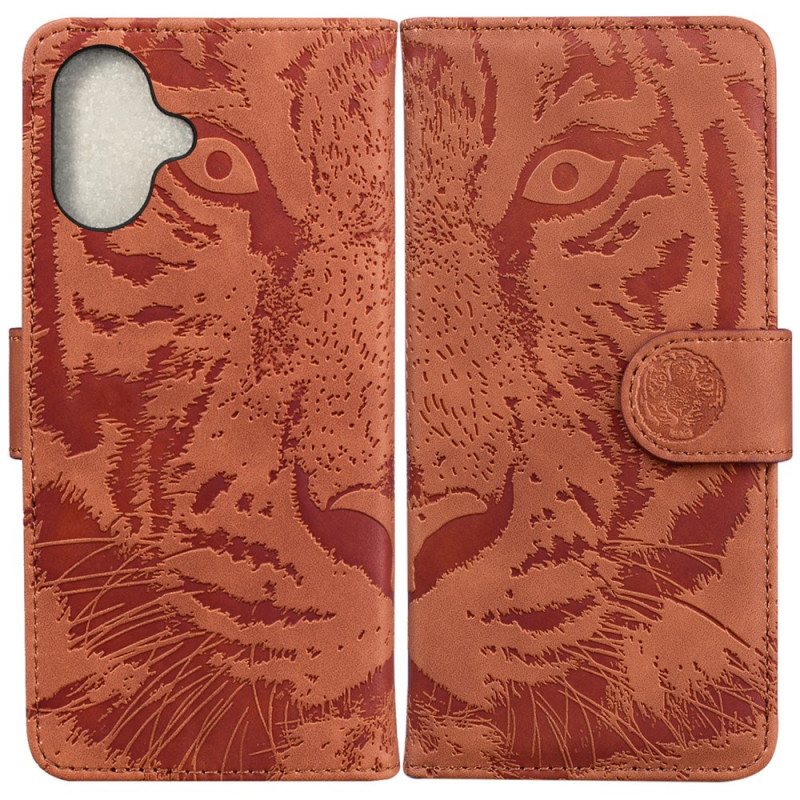 Folio Deksel iPhone 16 Tiger Footprint