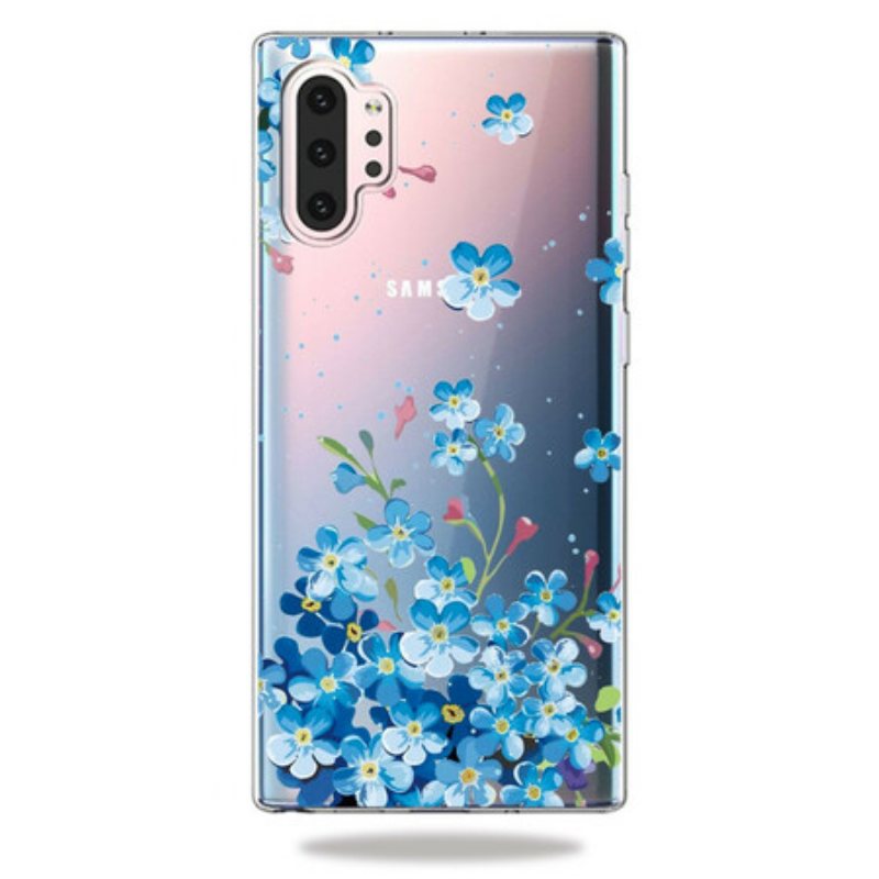 Deksel Til Samsung Galaxy Note 10 Plus Blå Blomster