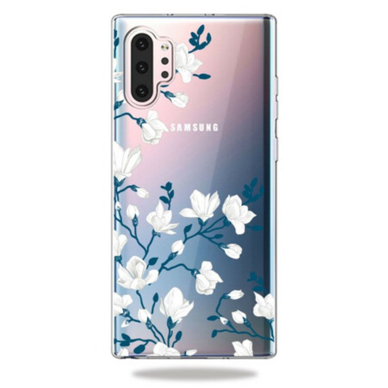 Deksel Til Samsung Galaxy Note 10 Plus Hvite Blomster