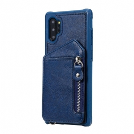 Deksel Til Samsung Galaxy Note 10 Plus Lommebok Lærdeksel Zip Lommebok