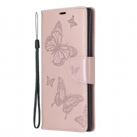 Folio Deksel Til Samsung Galaxy Note 10 Plus Med Kjede Fantastiske Thong-sommerfugler