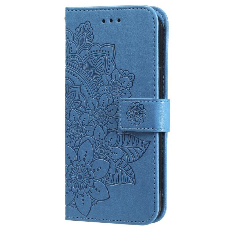 Folio Deksel Samsung Galaxy A55 5g Blomstermandala Med Stropp Beskyttelse Deksel