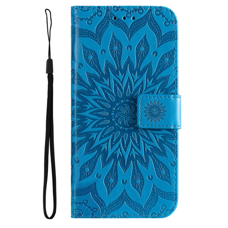 Lærdeksel Folio Deksel Samsung Galaxy A55 5g Fantastisk Mandala Med Stropp