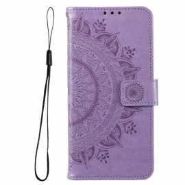 Folio Deksel Til Samsung Galaxy M33 5G Med Kjede Strappy Sun Mandala