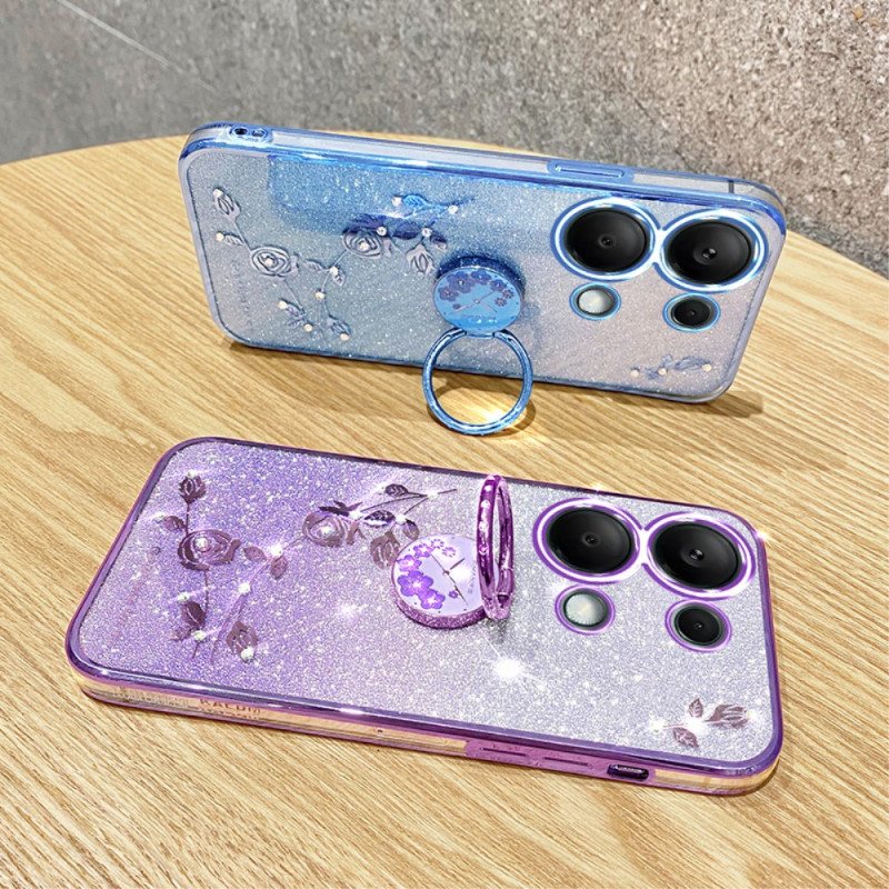 Deksel Xiaomi Redmi Note 13 5g Kadem Glitter Og Rhinestone Support Beskyttelse Deksel