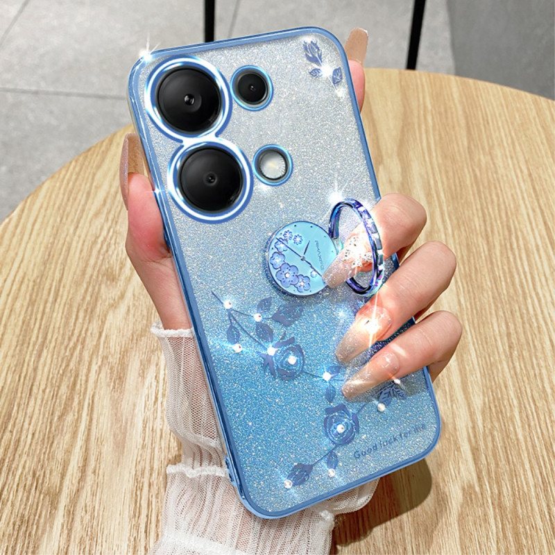 Deksel Xiaomi Redmi Note 13 5g Kadem Glitter Og Rhinestone Support Beskyttelse Deksel