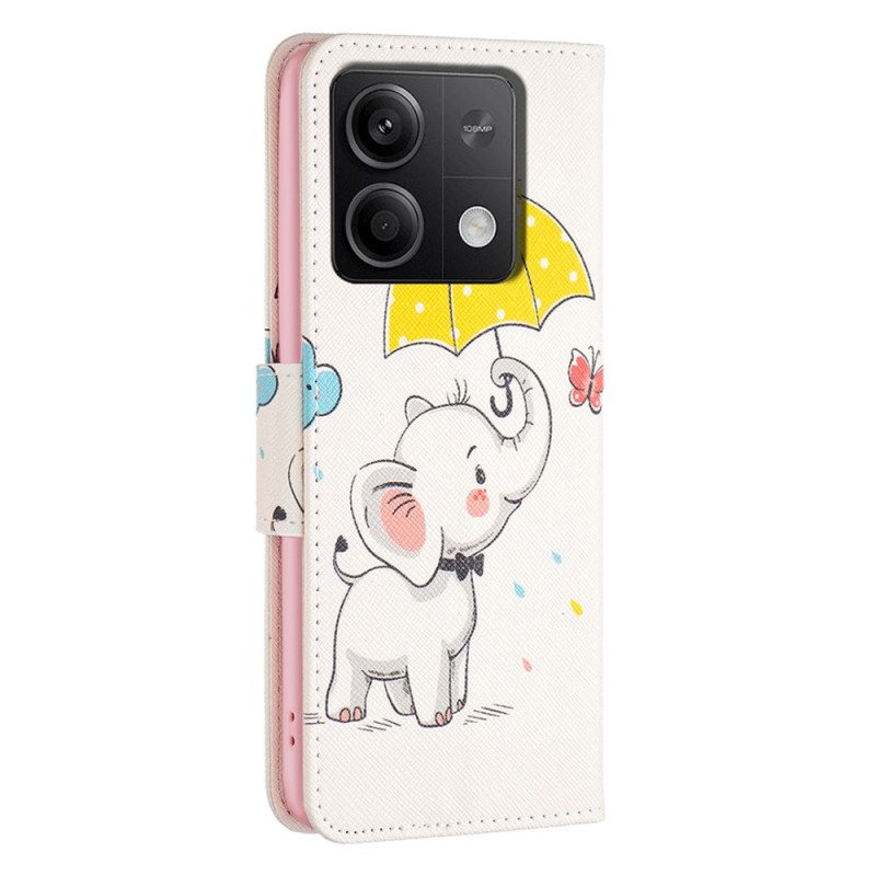 Folio Deksel Xiaomi Redmi Note 13 5g Paraply Og Elefant