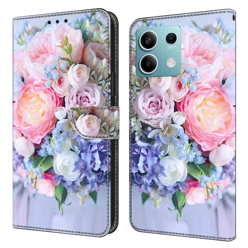 Folio Deksel Xiaomi Redmi Note 13 5g Pastellblomster