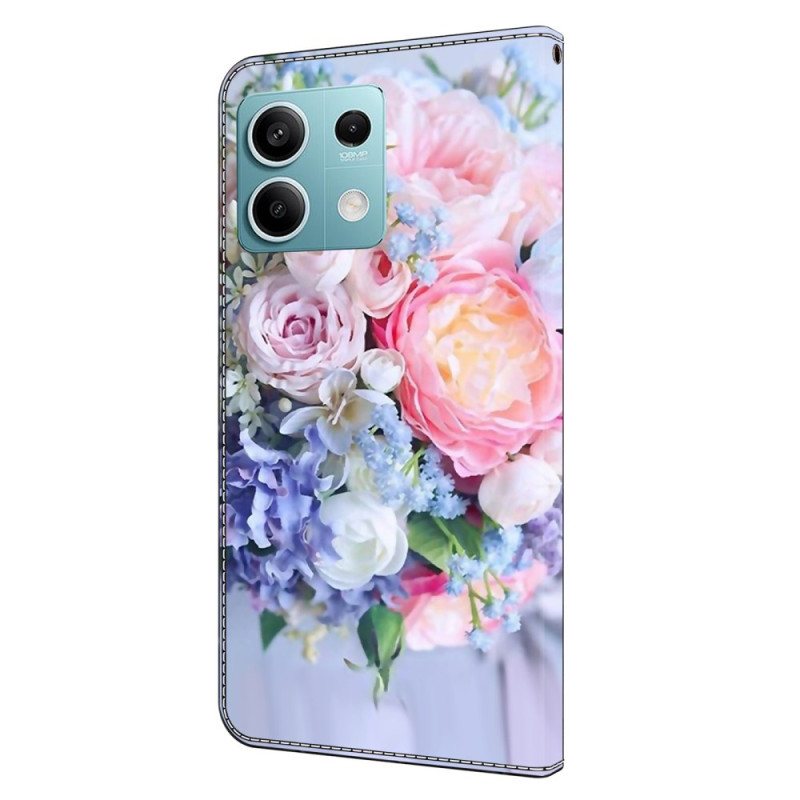 Folio Deksel Xiaomi Redmi Note 13 5g Pastellblomster