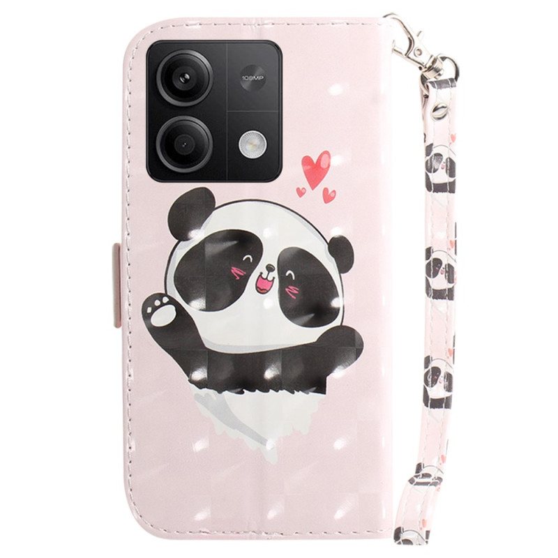 Lærdeksel Folio Deksel Xiaomi Redmi Note 13 5g Mobildeksel Panda Love