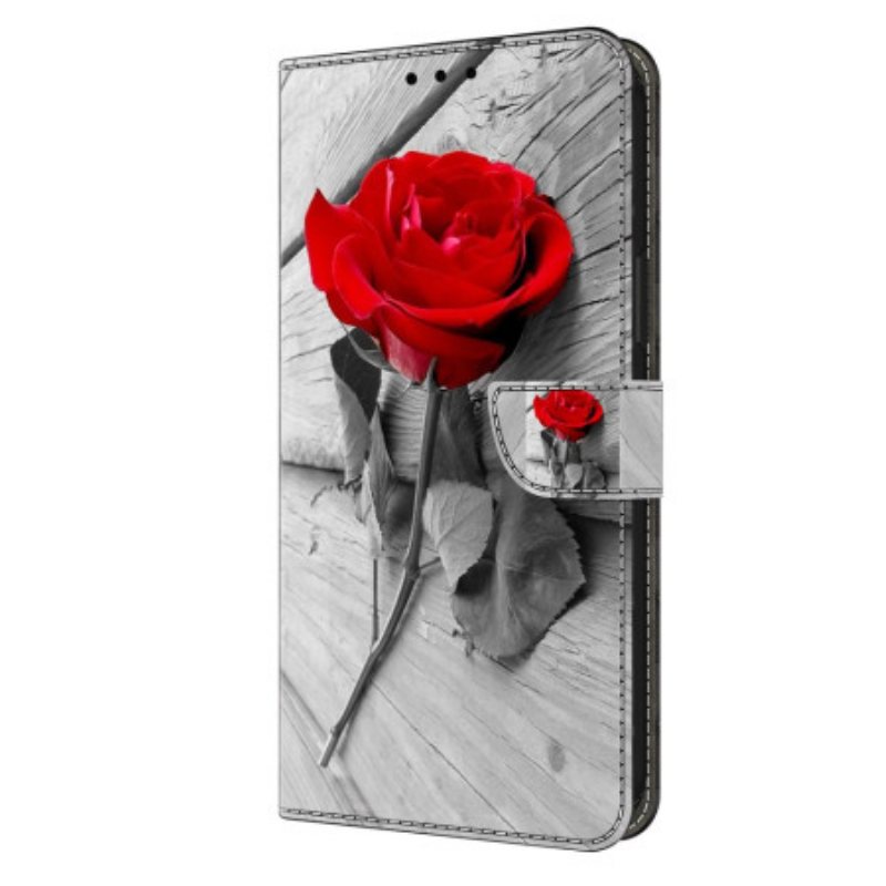 Lærdeksel Folio Deksel Xiaomi Redmi Note 13 5g Mobildeksel Rosa