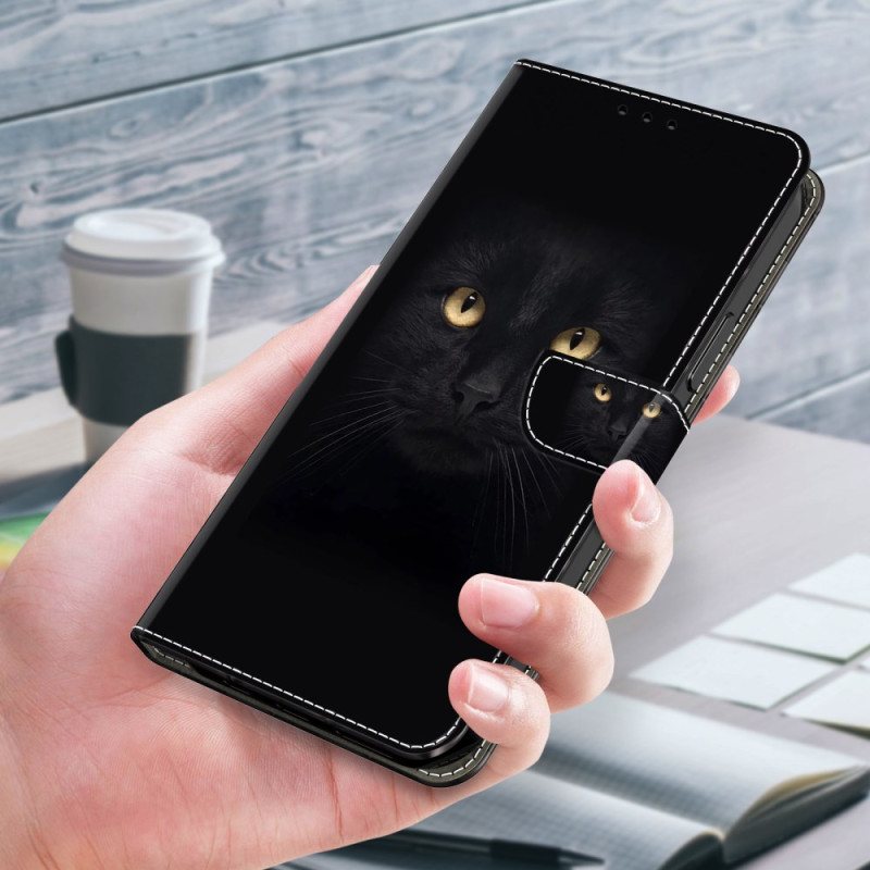 Lærdeksel Folio Deksel Xiaomi Redmi Note 13 5g Mobildeksel Svart Katt