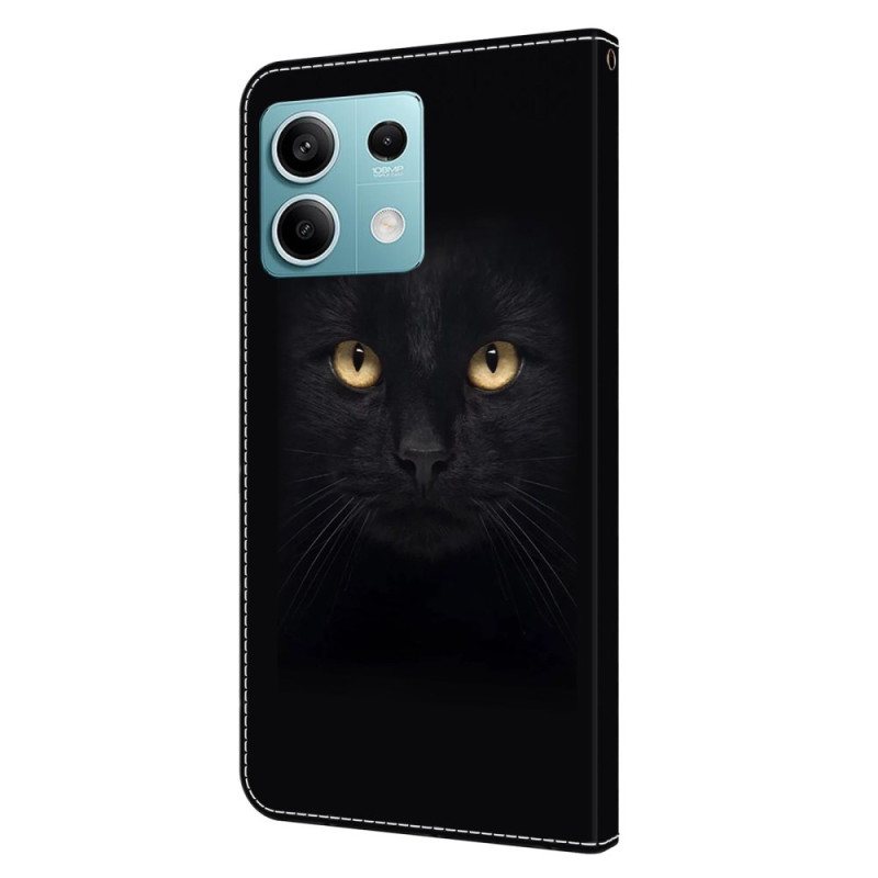 Lærdeksel Folio Deksel Xiaomi Redmi Note 13 5g Mobildeksel Svart Katt