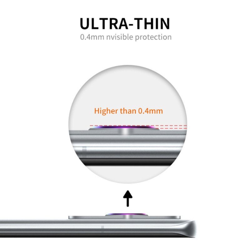 Beskyttende Linse I Herdet Glass Og Aluminium For Huawei P60 Pro