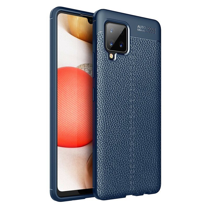 Deksel Til Samsung Galaxy A42 5G Dobbel Linje Litchi Leather Effect