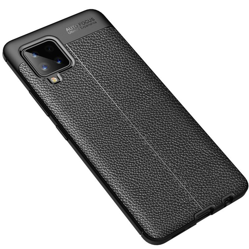 Deksel Til Samsung Galaxy A42 5G Dobbel Linje Litchi Leather Effect