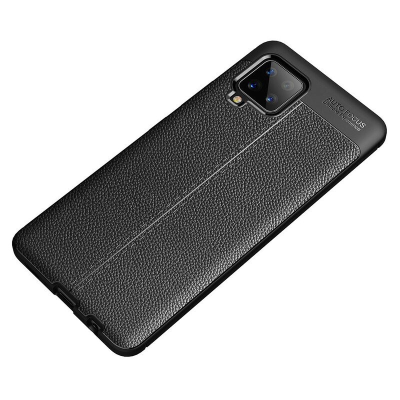 Deksel Til Samsung Galaxy A42 5G Dobbel Linje Litchi Leather Effect