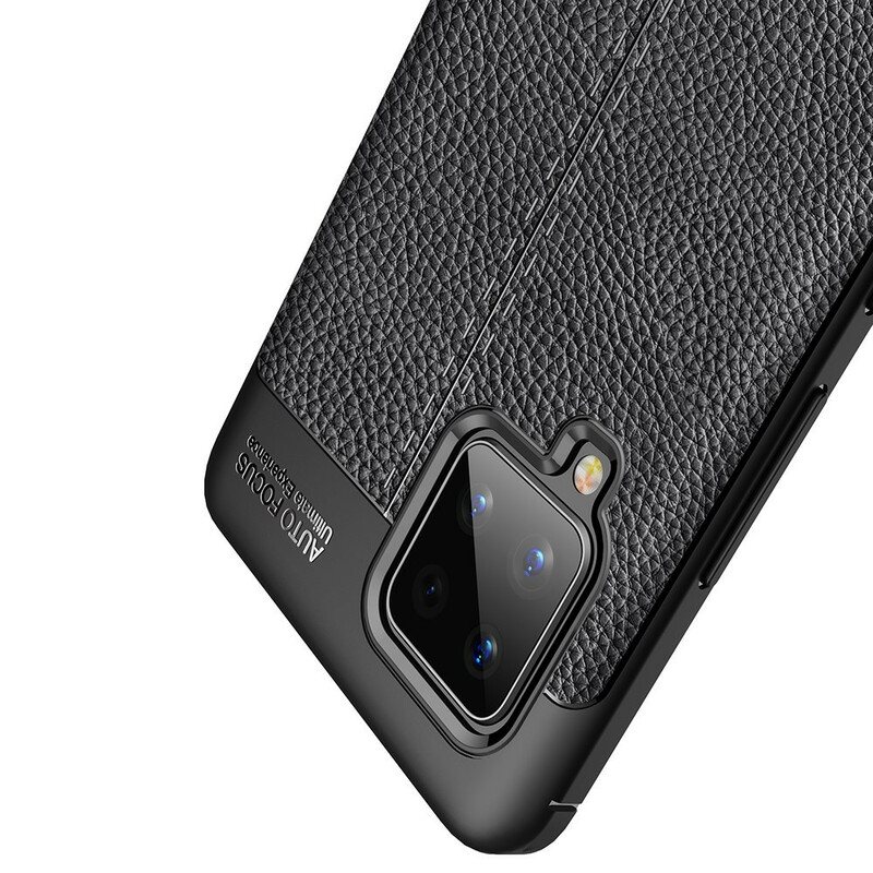 Deksel Til Samsung Galaxy A42 5G Dobbel Linje Litchi Leather Effect