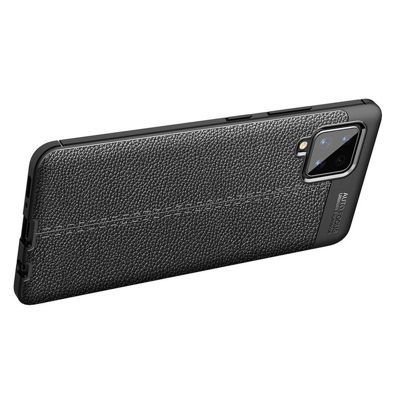 Deksel Til Samsung Galaxy A42 5G Dobbel Linje Litchi Leather Effect