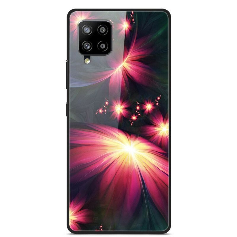 Deksel Til Samsung Galaxy A42 5G Fancy Flowers Herdet Glass