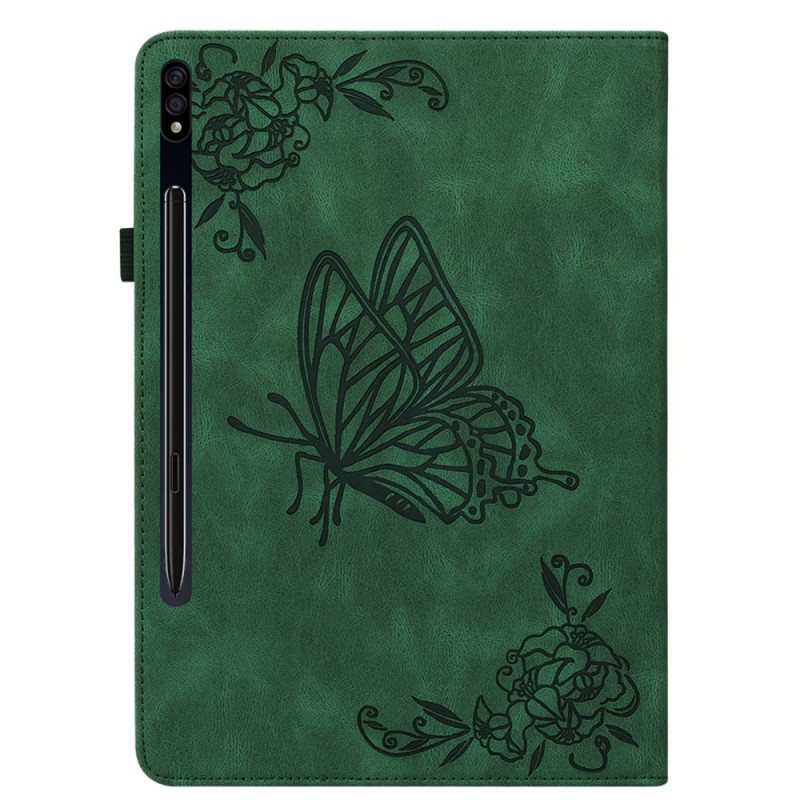 Etui Samsung Galaxy Tab S9 Sommerfugler Og Blomster