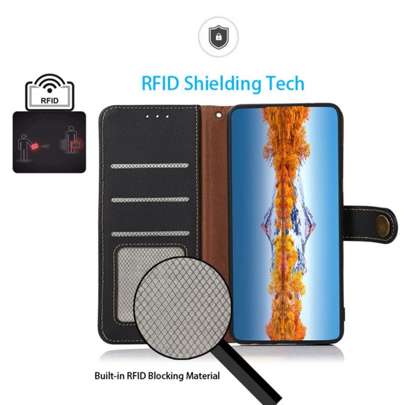 Folio Deksel Google Pixel 8 Pro Ekte Skinn Khazneh Rfid