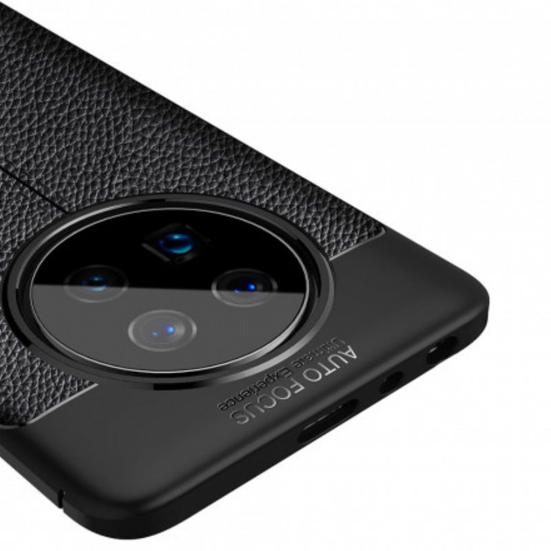 Deksel Til Huawei Mate 40 Pro Skinneffekt Litchi Dobbel Linje