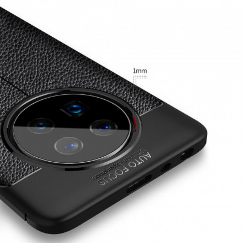 Deksel Til Huawei Mate 40 Pro Skinneffekt Litchi Dobbel Linje