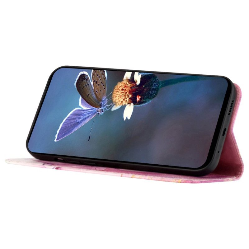 Folio Deksel Oppo Reno 11 Pro 5g Marmormønster Med Skulderstropp