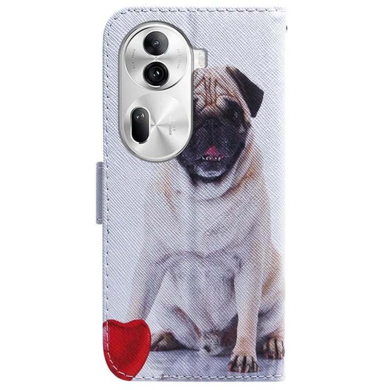 Folio Deksel Oppo Reno 11 Pro 5g Mops Hund Beskyttelse Deksel