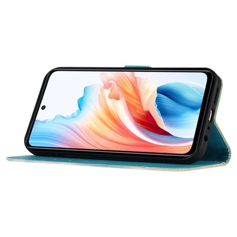 Lærdeksel Folio Deksel Oppo Reno 11 Pro 5g Mobildeksel Drømmefanger