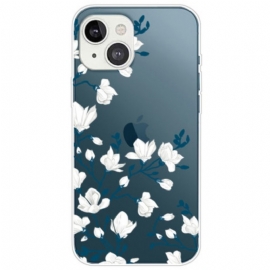 Deksel Til iPhone 14 Plus Hvite Blomster